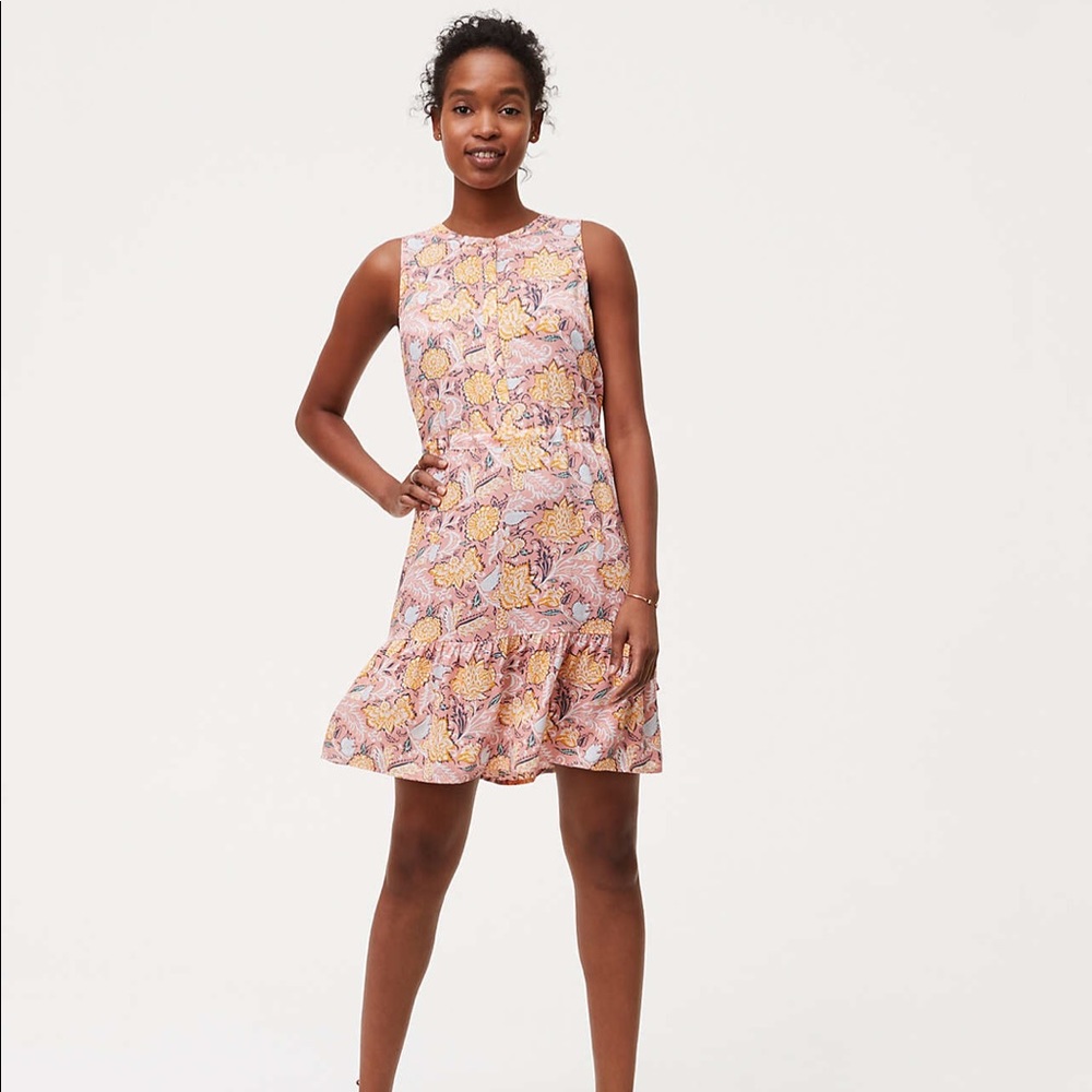 Loft Wildflower Flounce Dress